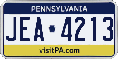 PA license plate JEA4213