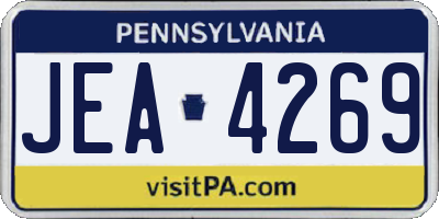 PA license plate JEA4269