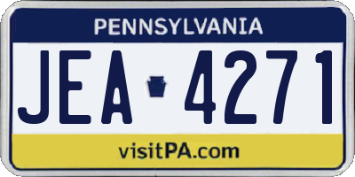 PA license plate JEA4271