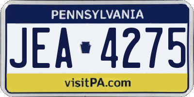 PA license plate JEA4275