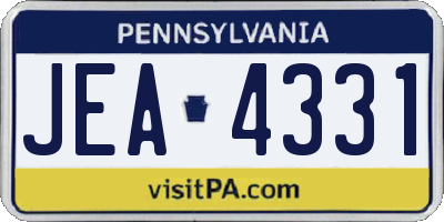 PA license plate JEA4331