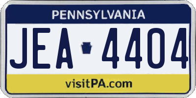 PA license plate JEA4404