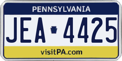 PA license plate JEA4425