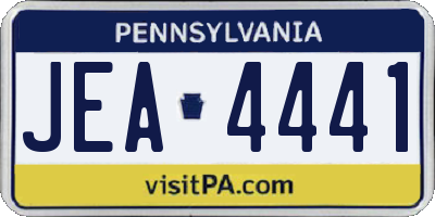 PA license plate JEA4441
