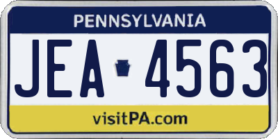 PA license plate JEA4563