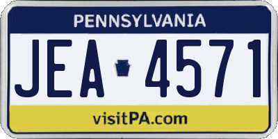 PA license plate JEA4571