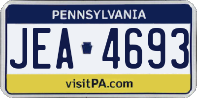 PA license plate JEA4693