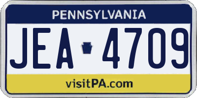 PA license plate JEA4709