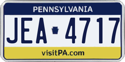 PA license plate JEA4717