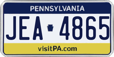 PA license plate JEA4865