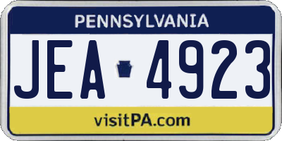 PA license plate JEA4923