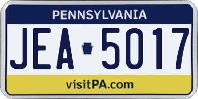 PA license plate JEA5017