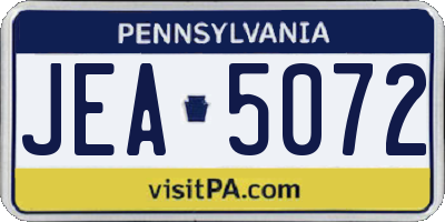 PA license plate JEA5072