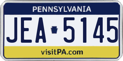 PA license plate JEA5145