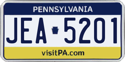 PA license plate JEA5201