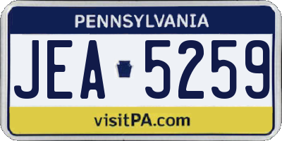 PA license plate JEA5259