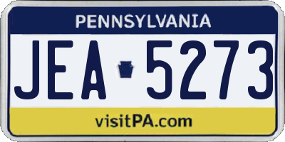 PA license plate JEA5273