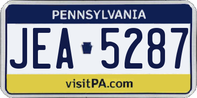 PA license plate JEA5287