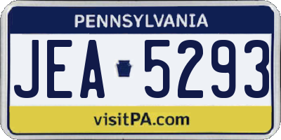PA license plate JEA5293