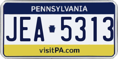 PA license plate JEA5313
