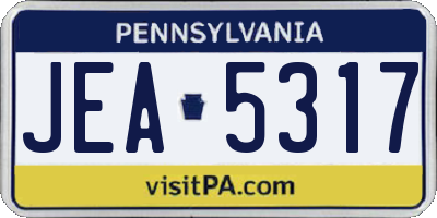 PA license plate JEA5317