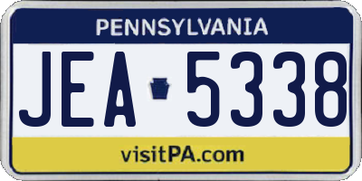 PA license plate JEA5338