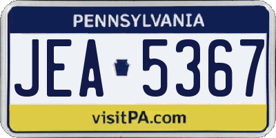 PA license plate JEA5367