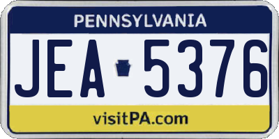 PA license plate JEA5376