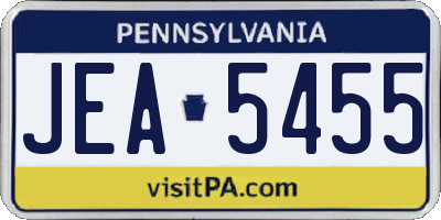PA license plate JEA5455