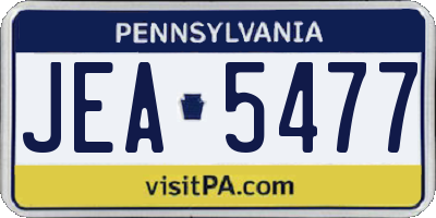PA license plate JEA5477