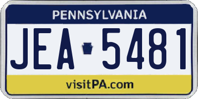 PA license plate JEA5481