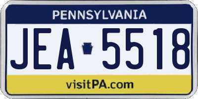 PA license plate JEA5518