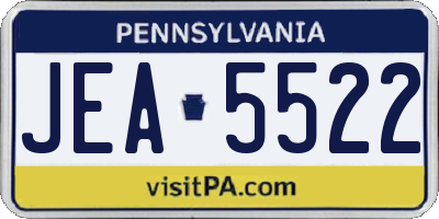 PA license plate JEA5522