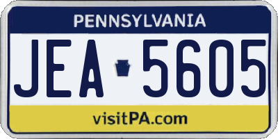 PA license plate JEA5605