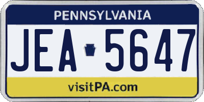 PA license plate JEA5647