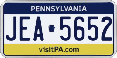 PA license plate JEA5652