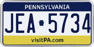 PA license plate JEA5734