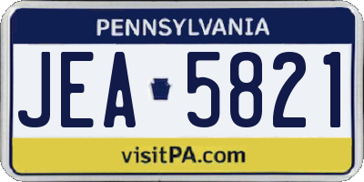 PA license plate JEA5821