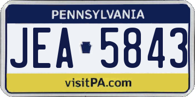PA license plate JEA5843