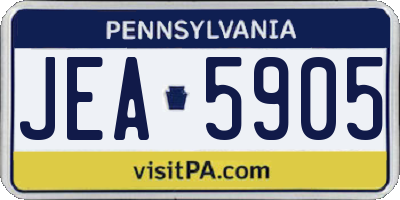 PA license plate JEA5905