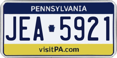 PA license plate JEA5921