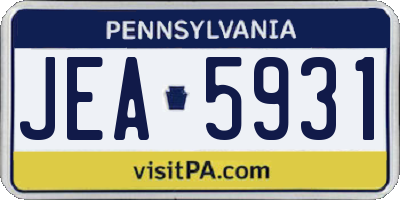 PA license plate JEA5931