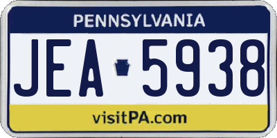 PA license plate JEA5938