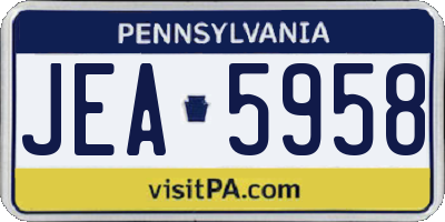 PA license plate JEA5958