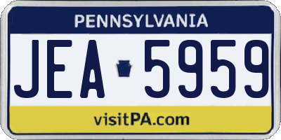 PA license plate JEA5959