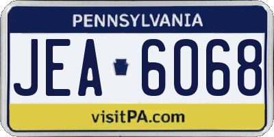 PA license plate JEA6068