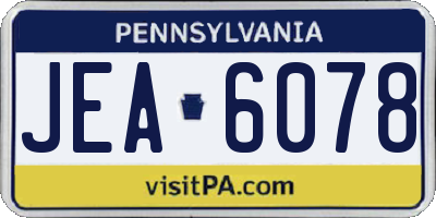 PA license plate JEA6078