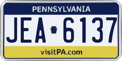 PA license plate JEA6137