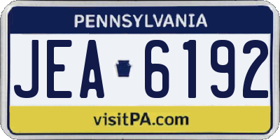 PA license plate JEA6192