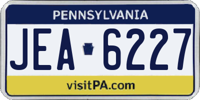 PA license plate JEA6227